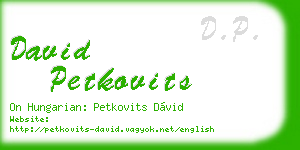 david petkovits business card