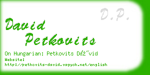 david petkovits business card